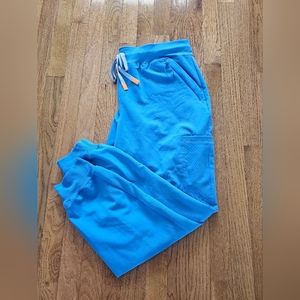 EUC figs clara jogger high waist xl capri blue